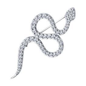 Серебряная брошь SOKOLOV 94040287 с фианитом 94040287 фото