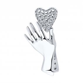 94040307-91: Брошь из серебра с фианитами 94040307-91 фото