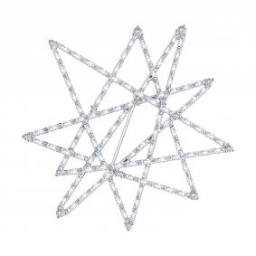 Серебряная брошь SOKOLOV 94040369 с фианитом 94040369 фото