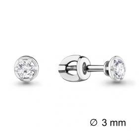 Серьги из белого золота AQUAMARINE 940463 с бриллиантом 940463 фото