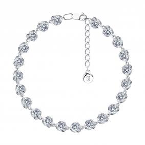 Серебряный браслет SOKOLOV 94050056 с фианитом 94050056 фото