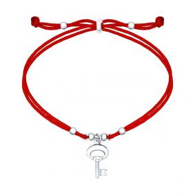 Текстильный шнурок с декоративным элементом из серебра SOKOLOV 94050375 94050375 фото