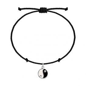 Текстильный шнурок с декоративным элементом из серебра SOKOLOV 94050523 94050523 фото