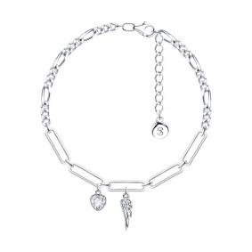 Серебряный браслет Крылья SOKOLOV с фианитом 94050770 94050770 фото