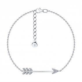 Серебряный браслет SOKOLOV 94050926-91 с фианитом 94050926-91 фото