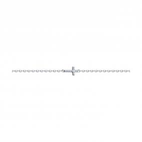 Серебряный браслет Крест SOKOLOV с фианитом 94050971 94050971 фото