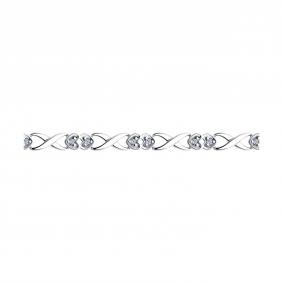 Серебряный браслет SOKOLOV 94051040 с фианитом 94051040 фото