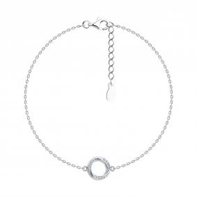 Серебряный браслет SOKOLOV 94051075-91 с фианитом 94051075-91 фото