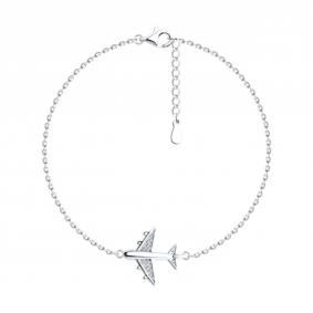 Серебряный браслет SOKOLOV 94051076-91 с фианитом 94051076-91 фото