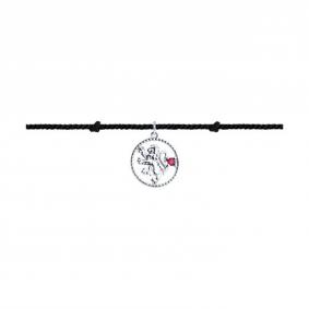 Текстильный шурок с декоративным элементом из серебра SOKOLOV с рубиновым корундом 94051167 94051167 фото