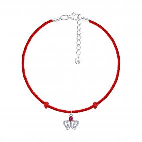 Серебряный браслет SOKOLOV 94051190 с фианитом и рубиновым корундом 94051190 фото