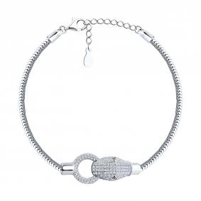 Серебряный браслет SOKOLOV 94051218-91 с фианитом 94051218-91 фото