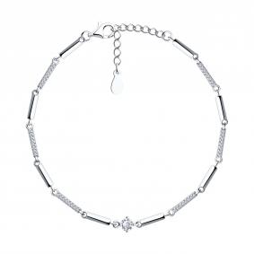 Серебряный браслет SOKOLOV 94051220-91 с фианитом 94051220-91 фото