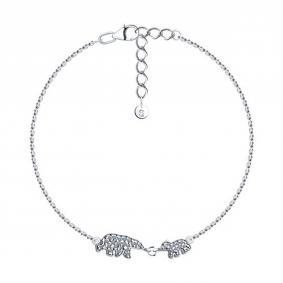 Серебряный браслет SOKOLOV 94051252 с фианитом 94051252 фото