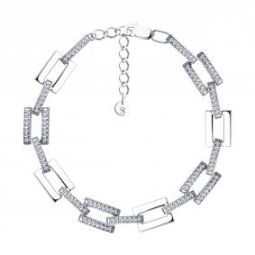 Серебряный браслет SOKOLOV 94051262 с фианитом 94051262 фото