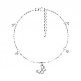 Серебряный браслет ногу SOKOLOV с фианитом 94051500 94051500 фото