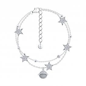 Серебряный браслет SOKOLOV 94051583 с фианитом 94051583 фото