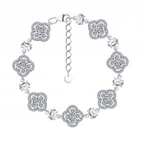 Серебряный браслет SOKOLOV 94051607 с фианитом 94051607 фото