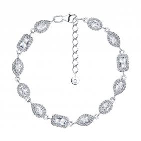 Серебряный браслет SOKOLOV 94051628 с фианитом 94051628 фото