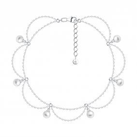 Серебряный браслет SOKOLOV 94051631 с жемчугом 94051631 фото