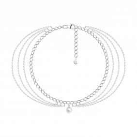 Серебряный браслет SOKOLOV 94051632 с жемчугом 94051632 фото