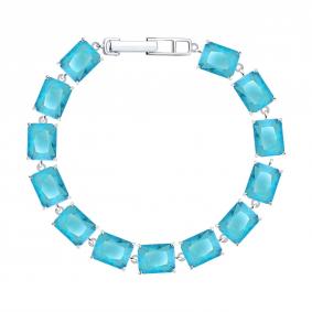 Серебряный браслет SOKOLOV 94051676 с кварцем и ювелирным кристаллом 94051676 фото