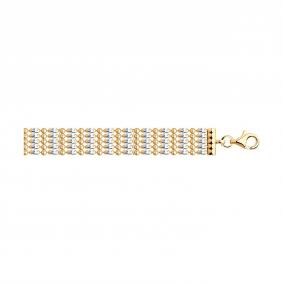 Браслет плетение Фантазийное из золочёного серебра SOKOLOV 94054652 94054652 фото