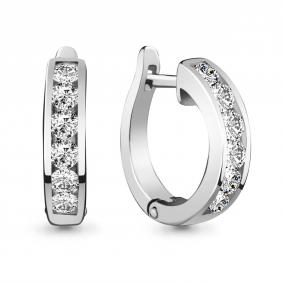 Серьги из белого золота AQUAMARINE 940567 с бриллиантом 940567 фото