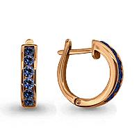 Золотые серьги AQUAMARINE 940568кс с сапфиром 940568кс фото