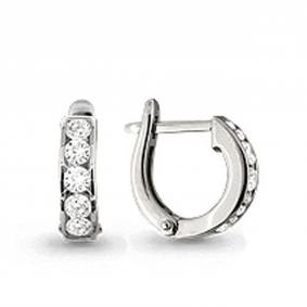 Серьги из белого золота AQUAMARINE 940569 с бриллиантом 940569 фото