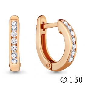 Золотые серьги AQUAMARINE 940573к с бриллиантом 940573к фото