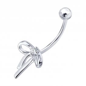 Серебряный пирсинг в пупок SOKOLOV с фианитом 94060111 94060111 фото