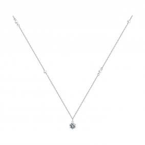 Серебряное колье SOKOLOV 94070614 с фианитом и жемчугом Swarovski 94070614 фото