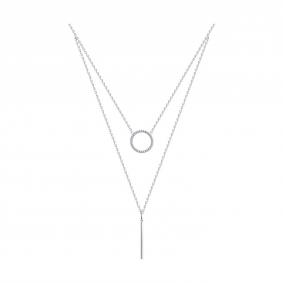 Серебряное колье SOKOLOV 94070675-91 с фианитом 94070675-91 фото