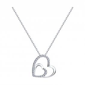 Серебряное колье SOKOLOV 94070692 с фианитом 94070692 фото