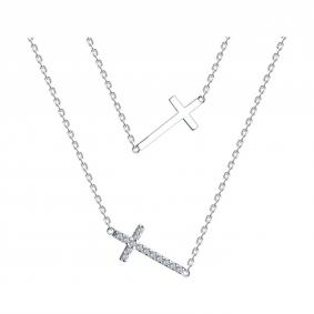 Колье-крест из серебра SOKOLOV с фианитом 94070767 94070767 фото
