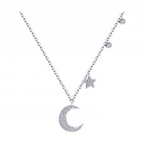 Серебряное колье SOKOLOV 94070893-91 с фианитом 94070893-91 фото