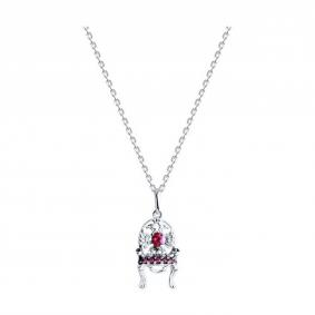 Серебряное колье SOKOLOV 94070953 с рубиновым корундом 94070953 фото