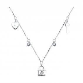 Серебряное колье SOKOLOV 94070966 с фианитом 94070966 фото