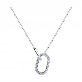 Серебряное колье SOKOLOV 94071016 с фианитом 94071016 фото