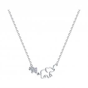 Серебряное колье SOKOLOV 94071036 с фианитом 94071036 фото