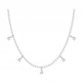 Серебряное колье SOKOLOV 94071058-91 с фианитом и жемчугом 94071058-91 фото
