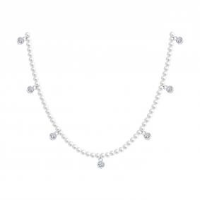 Серебряное колье SOKOLOV 94071059-91 с фианитом и жемчугом 94071059-91 фото