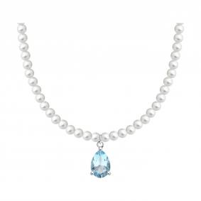 Серебряное колье SOKOLOV 94071071 с топазом и жемчугом 94071071 фото