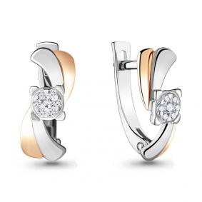 Золотые серьги AQUAMARINE 940710к с бриллиантом 940710к фото