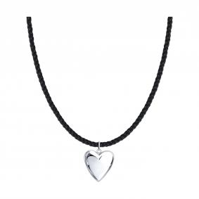 Текстильный шнурок-колье с декоративным элементом из серебра SOKOLOV 94071389 94071389 фото