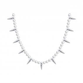 94071430: Колье из серебра с синтетическим жемчугом 94071430 фото