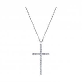 Серебряное колье-крест SOKOLOV с фианитом 94071460 94071460 фото
