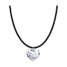 Текстильный шнурок-колье с декоративным элементом из серебра SOKOLOV 94071486 94071486 фото
