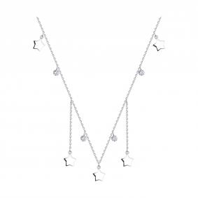 Серебряное колье SOKOLOV 94071497 с фианитом 94071497 фото